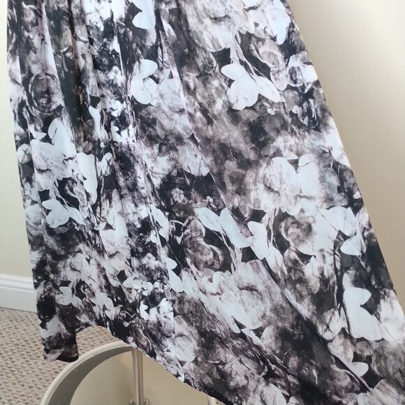 Anne Klein Floral Dress Sleeveless Midi Sharkbite Hem - Picture 7 of 13